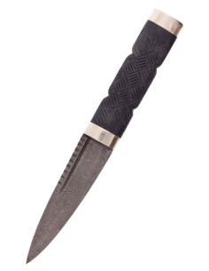 Coltello scotch lama damasco Sgian Dubh (19,5 cm.)
