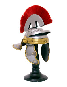 Elmo da centurione romano in miniatura con pennacchio (20...