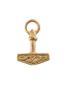 Ciondolo vichingo Martello di Thor, ottone (3 cm.)