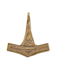 Ciondolo vichingo Martello di Thor, ottone (3 cm.)