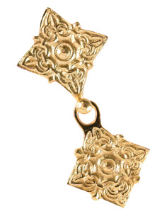 Spilla vichinga di 2 pezzi in ottone (4,5 cm.)