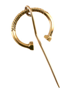 Spilla piccola ad anello ritorto, ottone (4 cm.)