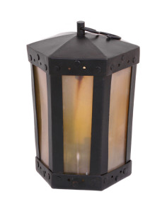 Lampada con finestre in corno, fatta a mano (20 cm.)