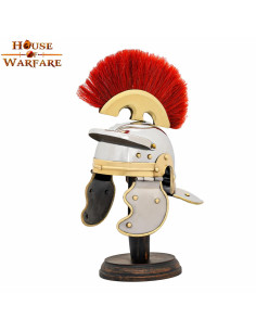 Mini elmo legionario romano con supporto in legno