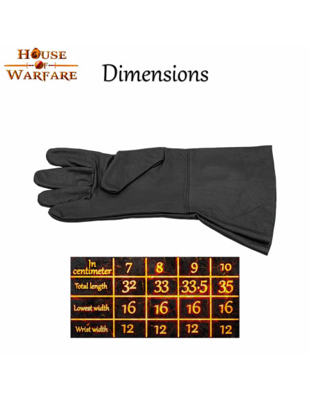 Guanti medievali in pelle nera