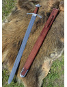 Spada medievale da cavaliere con fodero (96,5 cm.)