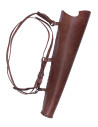 Faretra in pelle marrone, con cinghia posteriore (64 cm.)