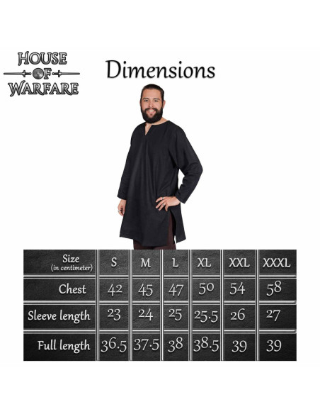 Tunica vichinga e medievale in cotone...