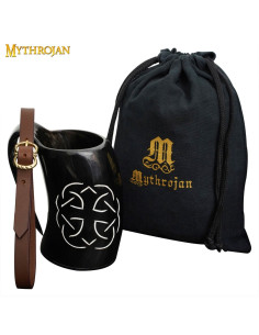 Brocca Croce Celtica in corno corno con tracolla (600 ml.)