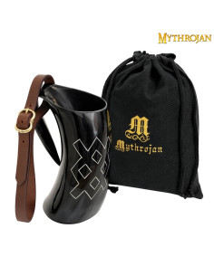 Brocca a barre celtiche in corno corno con cinturino (600...