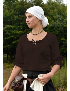 Camicetta medievale donna Birga, marrone 2
