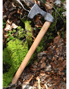 Ascia vichinga con acciaio forgiato a mano, tipo B (60 cm.)
