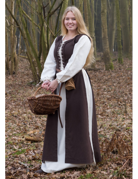 Vestito Medieval Marit con Cordone,...