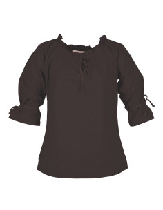Camicetta medievale donna Birga, marrone