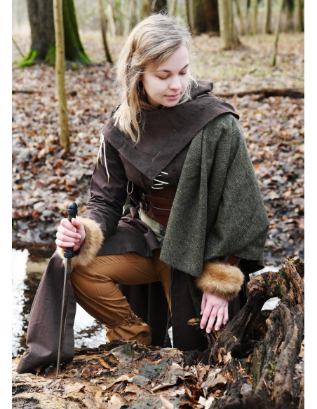 Vestito Medieval Marit con Cordone,...