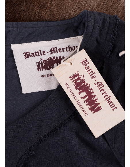 Abito medievale Marit con pizzo, blu...