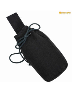 Sacco mendicante medievale nero con lacci (20,3x16,5 cm.)