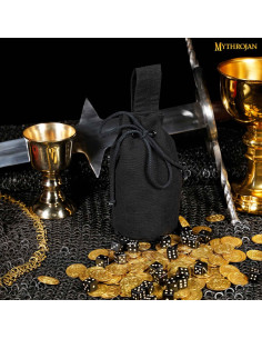Sacco mendicante medievale nero con lacci (20,3x16,5 cm.) 2
