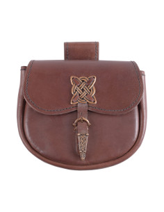 Borsa in pelle medievale celtica (15 x 15 cm.)