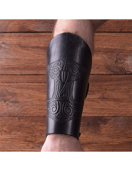 Bracciale vichingo in pelle con...