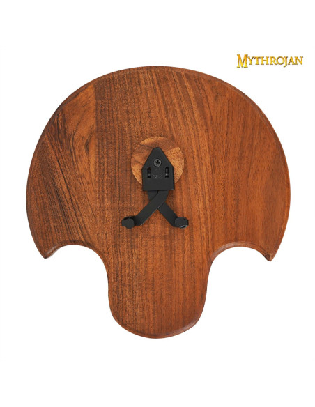 Supporto, in legno e metallo, merlato...