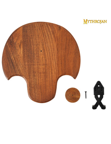 Supporto, in legno e metallo, merlato...