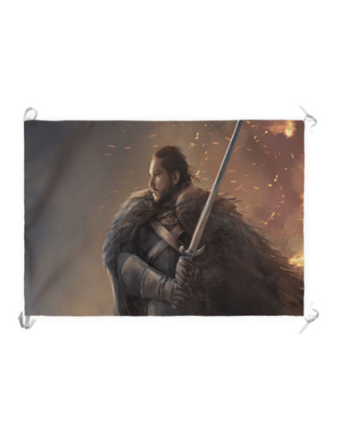 Banner-Bandiera di Jon Snow, Game of Thrones
 Materiale-Raso
