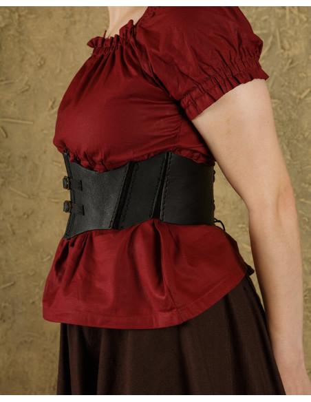 Corpetto in pelle medievale Talia - nero