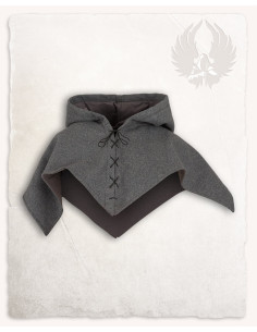Cappuccio Folke Medievale in Lana - Grigio 2