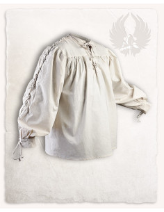 Camicia crema medievale con cravatte modello Alex 2
