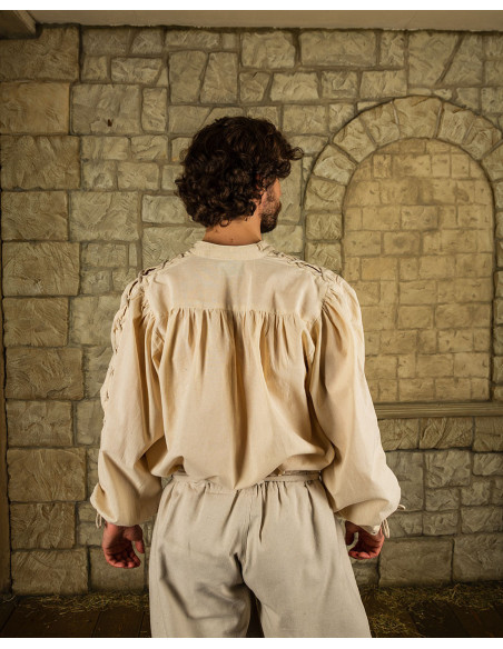 Camicia crema medievale con cravatte...