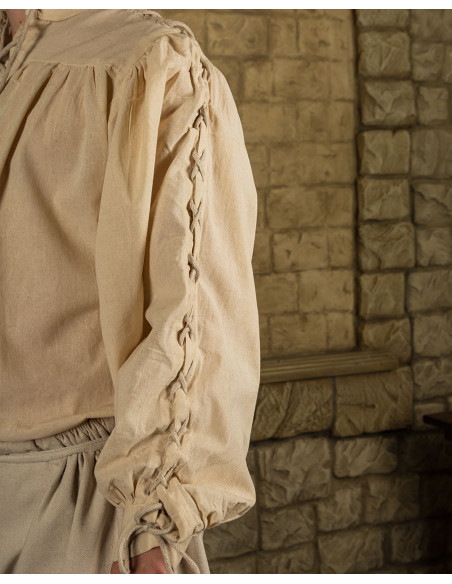 Camicia crema medievale con cravatte...