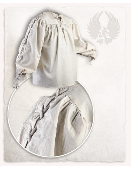 Camicia crema medievale con cravatte...