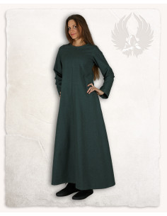 Tunica medievale verde modello Alina, in cotone