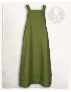 Abito grembiule vichingo modello Alva Fishbone, verde