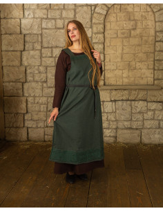 Abito grembiule vichingo modello Alva, verde