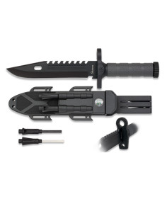 Coltello da sopravvivenza con pietra focaia, temperino e...