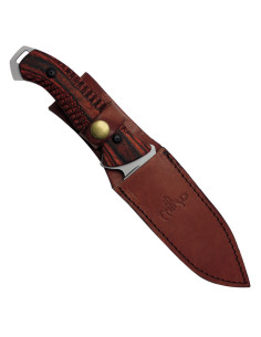 Coltello da caccia in raso con fodero in pelle 2
