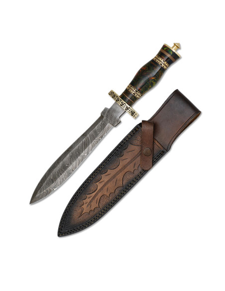 Coltello sportivo in acciaio damasco...