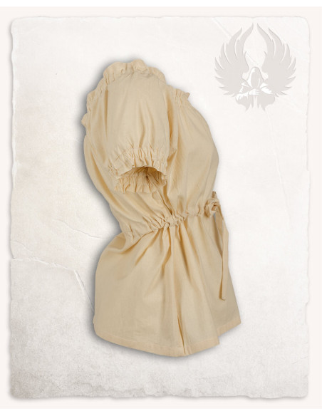 Blusa medievale Kalina, color crema,...
