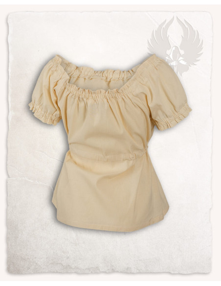 Blusa medievale Kalina, color crema,...
