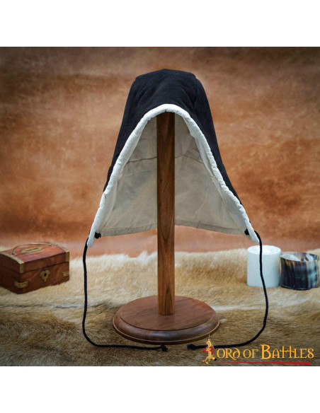 Crêpe medievale con lacci - nero