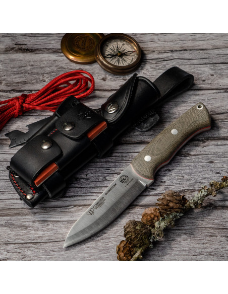 Coltello Bushcrafter (206-FC) manico micarta, COMPLETO