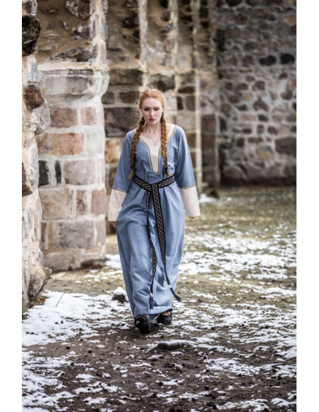 Abito lungo vichingo Freya, colore blu