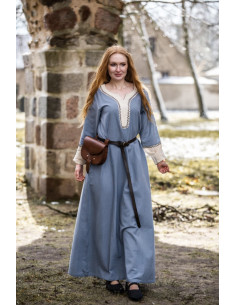Abito lungo vichingo Freya, colore blu