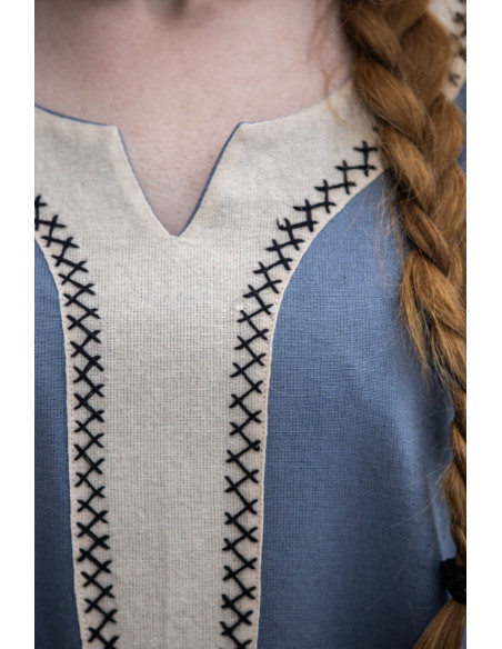 Abito lungo vichingo Freya, colore blu