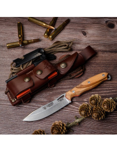Coltello oliva Cudeman Ness Wolf, COMPLETO
