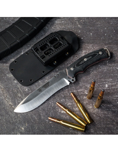 Coltello da caccia Cadet Green Beret, micarta nera e kydex