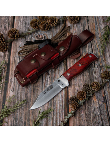 Coltello da sopravvivenza, manico in cocobolo, COMPLETO