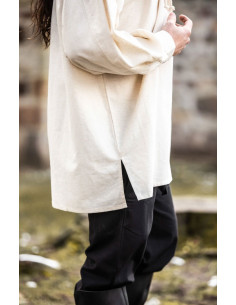 Camicia medievale modello Ulrich, colore bianco naturale 2